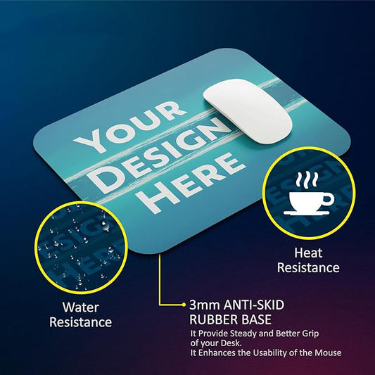 Personalized Mouse Pad for PC/Laptop | Custom Print Image/Text | Gaming & Office Use | Pack of 1